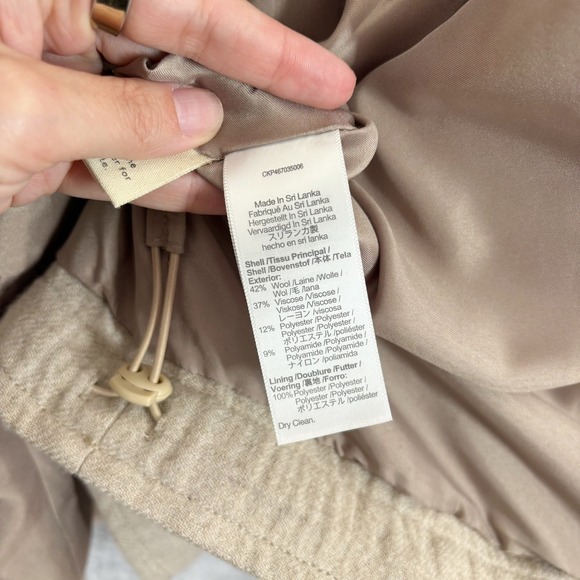 NEW Madewell Clairmont Crop Jacket Size XL Beige Wool Blend Gauze Button Up Fall - Picture 8 of 9